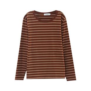 女士薄款纯棉长袖t恤2025春秋新款中年妈妈时尚洋气高档打底上衣