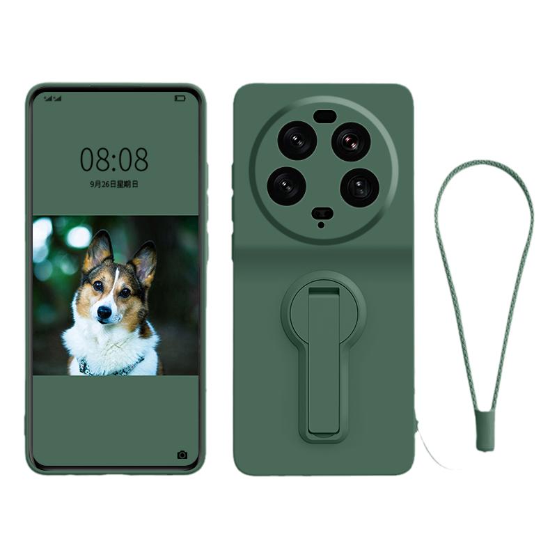 适用自带支架隐形液态硅胶手机壳