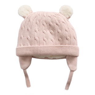 GAP盖璞帽子宝宝帽儿童帽毛线帽针织帽加绒小熊可爱柔软保暖秋冬