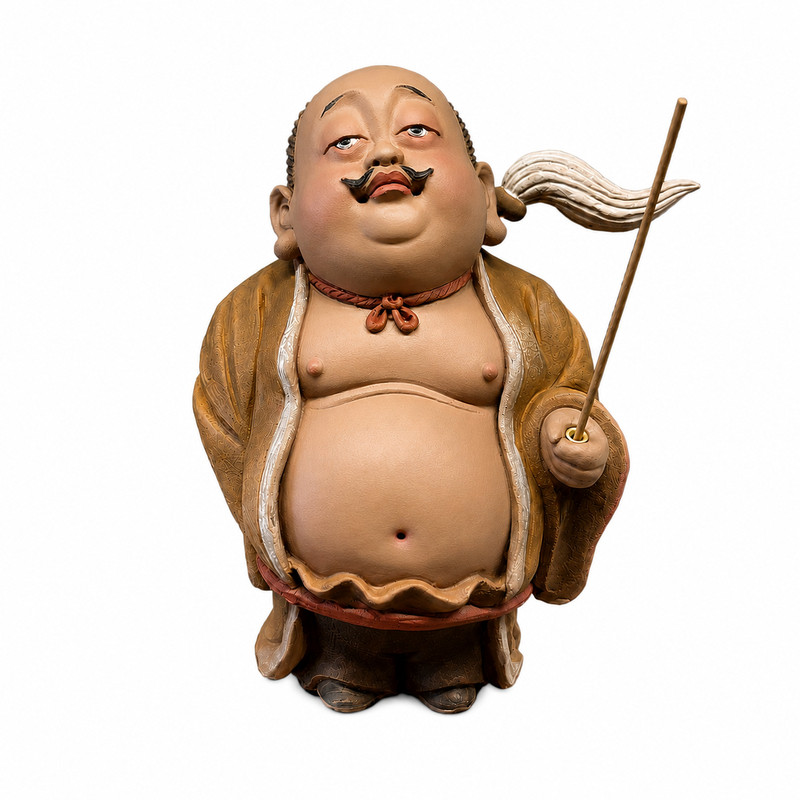 贾氏泥塑太乙真人香薰摆件
