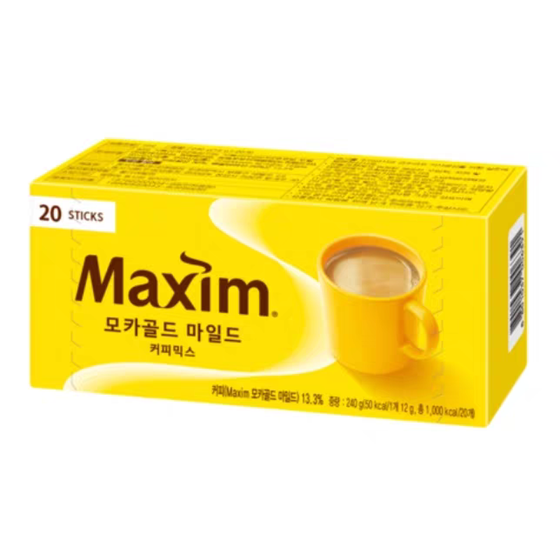 麦馨咖啡粉Maxim三合一摩卡速溶20条礼盒装韩国进口黄盒麦馨咖啡