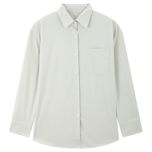 MindBridge2026年春季女士简约纯色长袖衬衫韩系显瘦百搭衬衣通勤