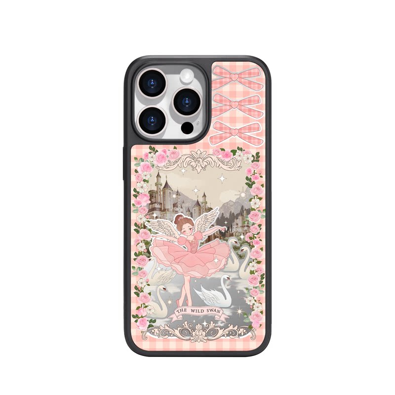 benefit粉色芭蕾天鹅舞女孩17适用于iphone16promax苹果15PRO镜面磁吸手机壳13新款14小米15PRO防摔三星S25