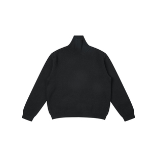 haonanhuang 乔布斯同款双层北极熊绒毛触感高领羊毛混纺毛织长袖