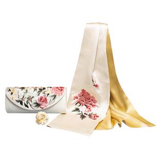 真丝丝巾女苏绣披肩送礼妈妈长辈桑蚕丝围巾礼品盒礼物包包中国风