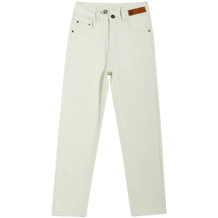 卡其直筒宽松牛仔裤女2025秋季高腰155八分九分小个子烟管裤显瘦