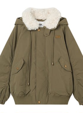 【商场同款】Jamor加墨连帽毛毛羽绒服保暖外套休闲女2026冬新