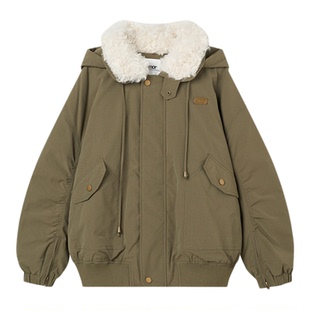 【商场同款】Jamor加墨连帽毛毛羽绒服保暖外套休闲女2025冬新