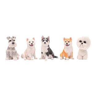 JXK 雪纳瑞哈士奇柴犬比熊中亚牧羊犬仿真小动物模型狗狗树脂摆件