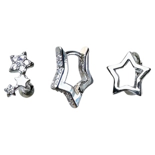 二十二丁目星星耳钉女高级感五角星耳骨钉耳蜗钉气质耳圈耳环耳扣