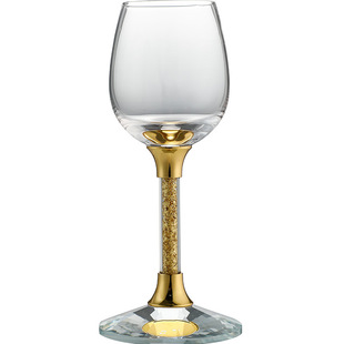 水滴家用创意金箔高脚白酒杯一钱烈酒杯一口杯带把分酒器套装水晶