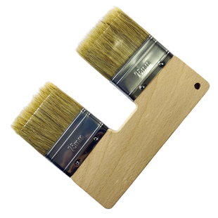 U型猪鬃刷双头艺术刷鬃毛刷艺术涂料工具刷扁刷彩砂扫砂猪毛刷