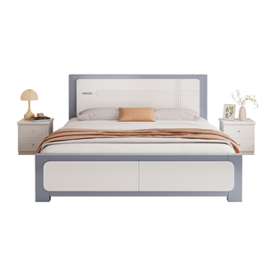 实木床现代简约1.5m主卧双人床出租房用工厂直销经济性1.2m单人床