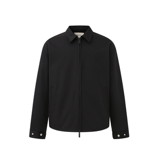 CHINISM丨行政夹克男秋季休闲翻领外套高级短款男士黑色休闲夹克