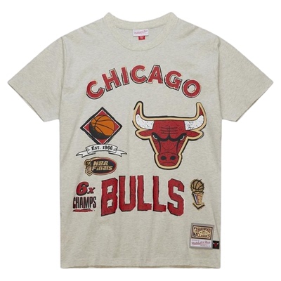 MN公牛队街头复古圆领短袖T恤男