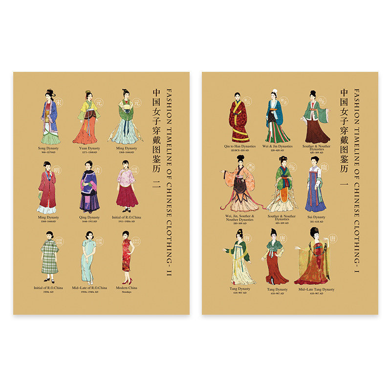 一幕制品中国女子图鉴古风汉服唯美贺卡2套享折扣包邮图鉴明信片