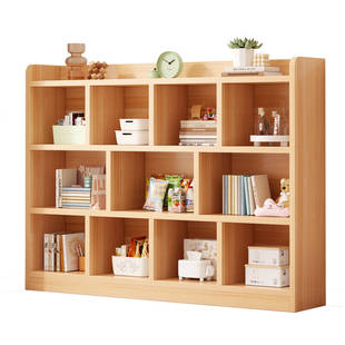 实木书架一体靠墙可移动儿童幼儿园书柜落地置物架简易收纳储物柜