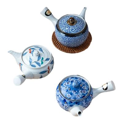 MinoYaki有田烧青花瓷侧把壶