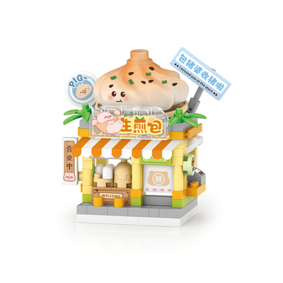 俐智Loz积木爆米花店小街景咖啡店微钻益智玩具摆件儿童礼物女