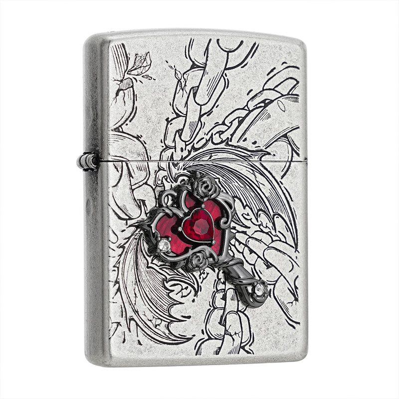zippo锁心玫瑰爱情礼盒套装