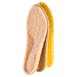 羊羔绒保暖鞋垫男女吸汗防臭加绒加厚防寒毛绒软底舒适羊毛棉冬季