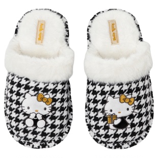 tbh野兽派家居Hello Kitty毛呢刺绣拖鞋可外穿室内情侣家居鞋冬