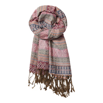 OZERO奥哲羊绒围巾针织格子绒感