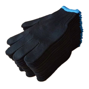 黑尼龙劳保手套加厚耐磨耐脏腈纶涤纶化纤白尼龙劳工汽修工地手套