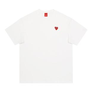 【王楚然同款】查尔斯桃心短袖t恤男女情侣爱心纯棉重磅260g休闲