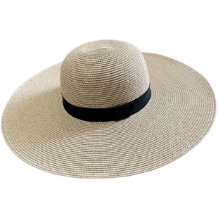 欧美风格春夏新款简约度假风沙滩帽可折叠防晒遮阳海边草帽太阳帽