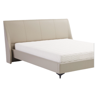 INNMOON双人床现代简约皮质大床1.8*2米主卧6尺主人床电动床米色