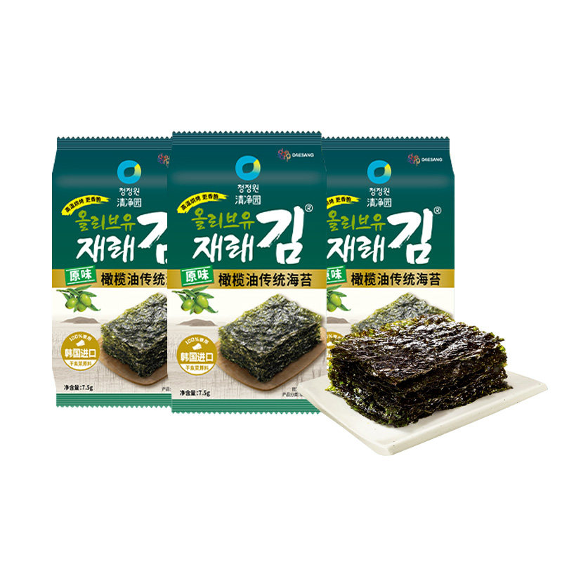 清净园 原味橄榄油传统海苔7.5g*3袋（共22.5g）