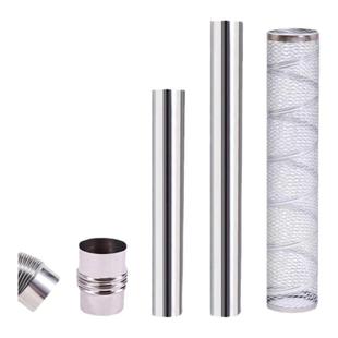 加厚不锈钢排烟管柴火灶回风炉烟囱管烟筒管烤火炉取暖炉弯头配件