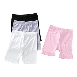 儿童黑色棉舞蹈打底裤女童白色紧身短裤三分平角安全裤拉丁芭蕾