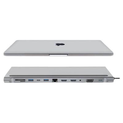 苹果电脑拓展坞12合1多接口转头