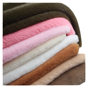 高档加厚仿獭兔毛毛绒布料皮草面料娃娃头发柜台背景展示手工diy