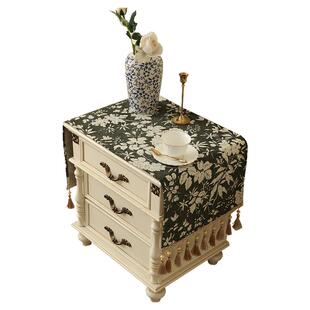 2025新款高档床头柜防尘盖布巾轻奢高级感卧室遮丑小桌布垫子布艺