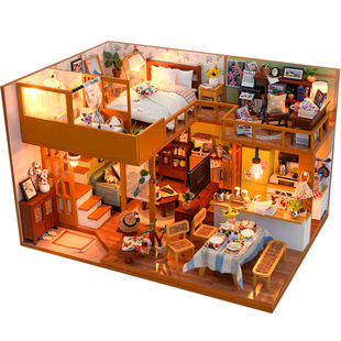 diy小屋别墅淡然和居日式手工拼装房子微缩模型积木拼图玩具礼物