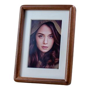 相框摆台挂墙实木玻璃圆角高级空框画框结婚照洗照片加打印678寸