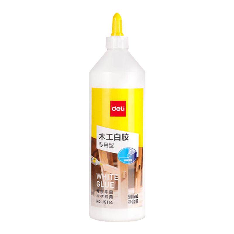 得力木工胶水粘木头专用强力粘贴家具木材开裂通用修复实木地板椅子凳子桌子免打孔免钉透明白乳胶粘合剂快干