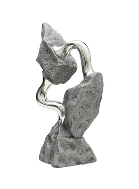 新中式现代抽象岩石脉动树脂摆件