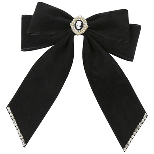 山茶花领结女法式领花蝴蝶结胸针装饰衬衣毛衣小香风丝绒别针装饰