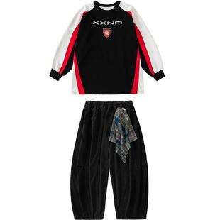 街舞儿童潮服套装男童酷帅潮牌表演服少儿hiphop时髦元旦演出服装