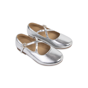 Little Naive女童芭蕾风皮鞋小女孩洋气水钻单鞋儿童时髦公主鞋