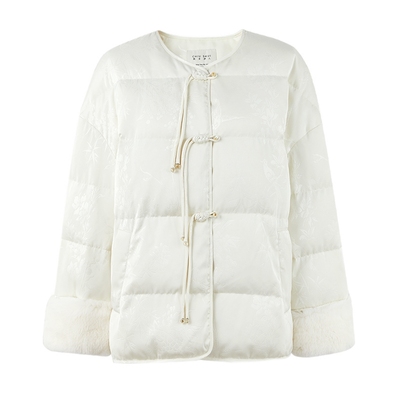 秋水伊人新中式短款鸭梨羽绒服