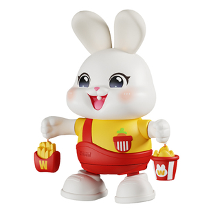 婴儿玩具0到6个月宝宝抬头练习训练3会跳舞的小兔子新生1岁趴儿童