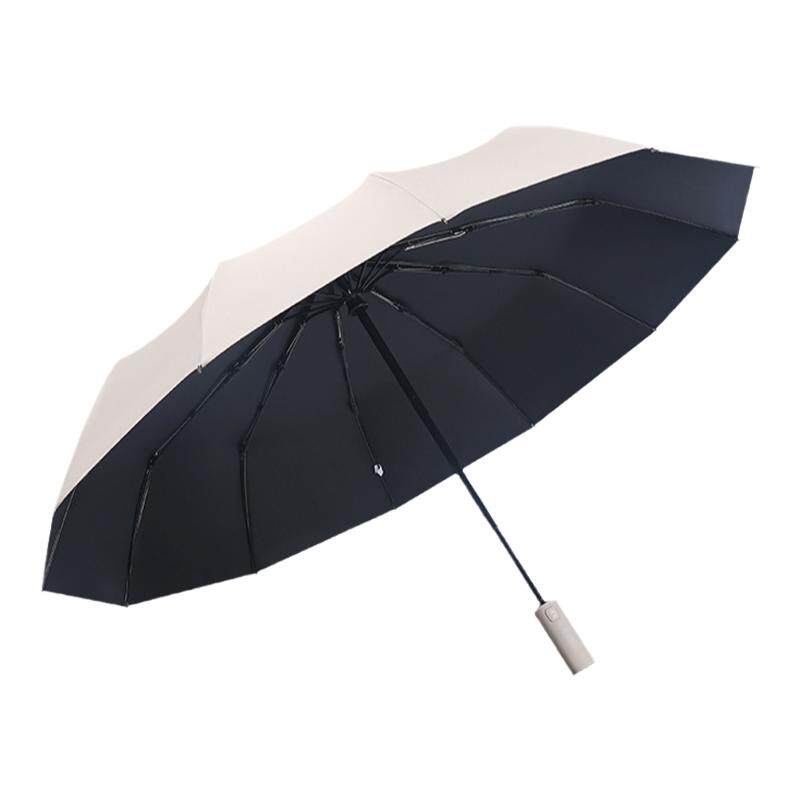 三折24骨全自动雨伞大号黑胶折叠