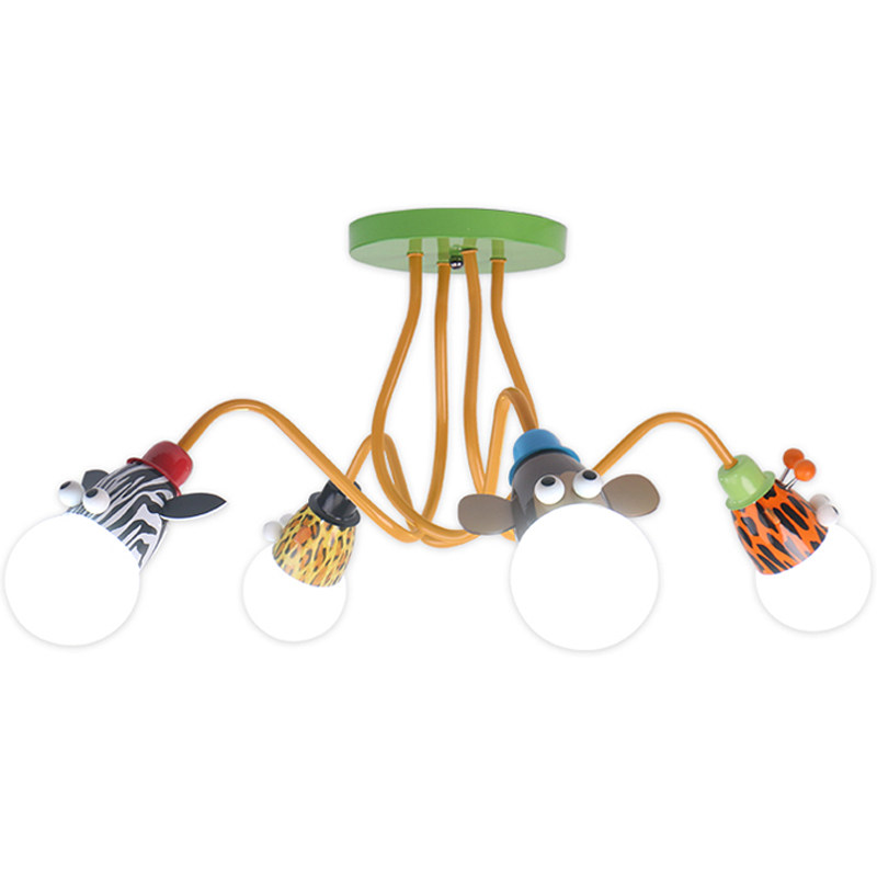 儿童房灯LED男孩卧室吸顶灯 女孩房北欧创意卡通动物美式个性灯具