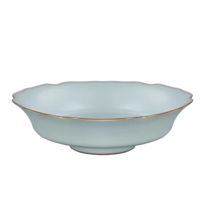 青澹汝窑干泡台壶承景德镇复古茶点盘陶瓷养壶茶承托瓷器礼盒装