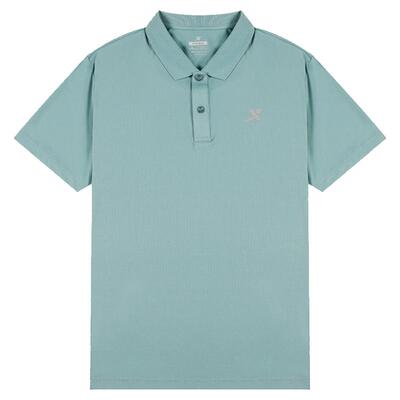 特步Polo运动套装男速干衣跑步健身短袖短裤夏季透气冰丝t恤上衣